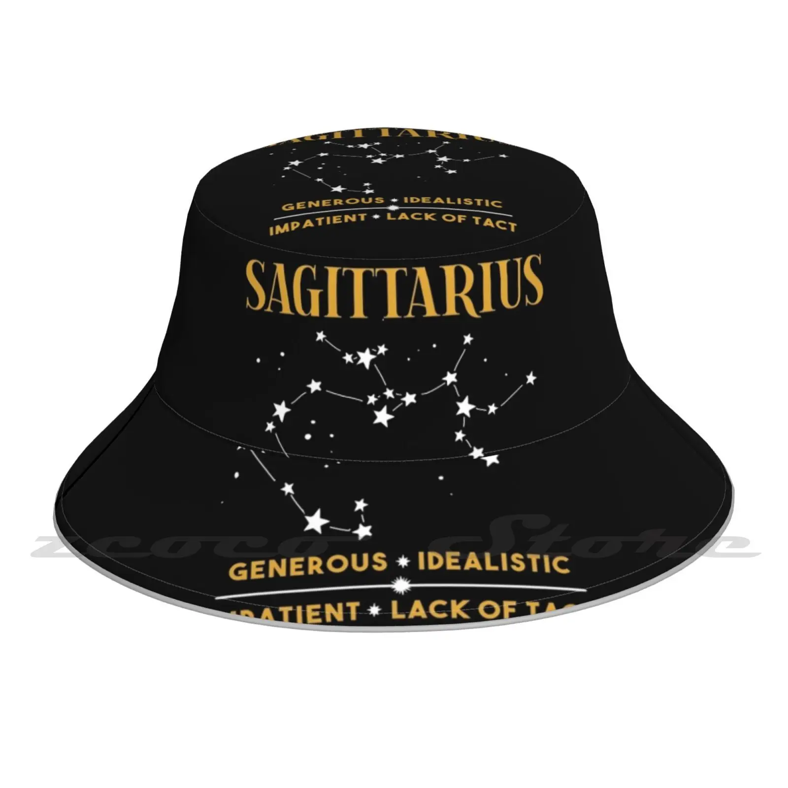 Sagittarius Zodiac Sign-- Nutrition Bucket Hat Fashion Soft Personalized Pattern Gift Cap Zodiac Sagittarius Birthday