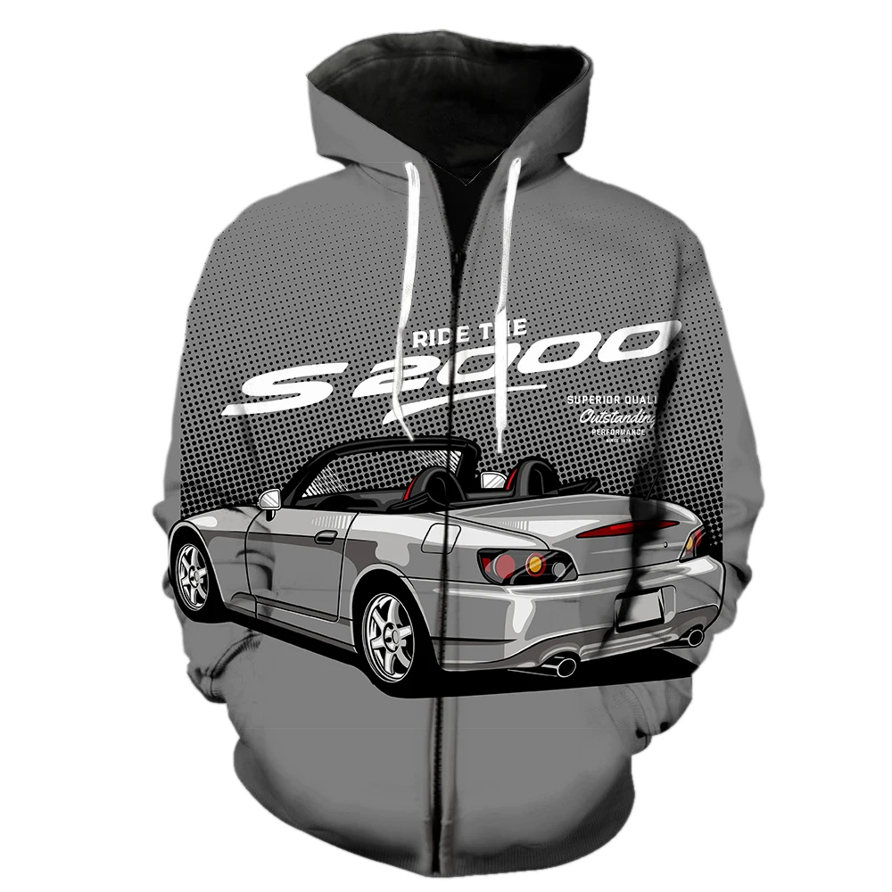 

Cartoon Vintage Car Men's Zipper Hoodie Casual Tops Harajuku Fashion 2022 Hot Sale Hip Hop Funny Unisex Sweatshirts 3D Printed