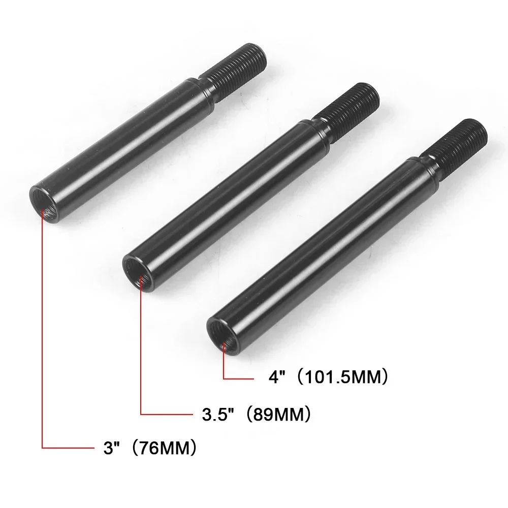 3/ 3.5/4 Inch Aluminum Black Shift Knob Extender Extension Lever Gear Manual Shifter Rod M10X1.5 M10X1.25 M12X1.25