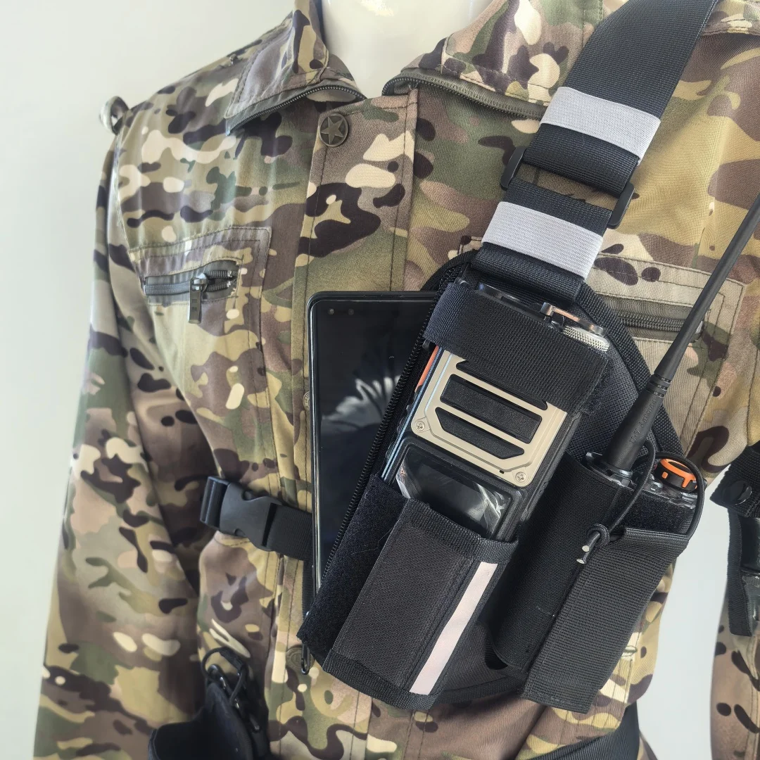 New multi-functional tactical chest bag adjustable radio triangle chest bag outdoor intercom bag