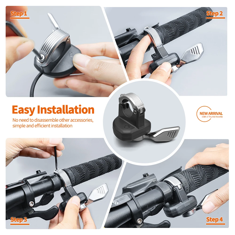 Throttle Jempol Sepeda Listrik Kiri dan Kanan Five Star Generasi 108-2 24V 36V 48V untuk Skuter Kiri dan Kanan