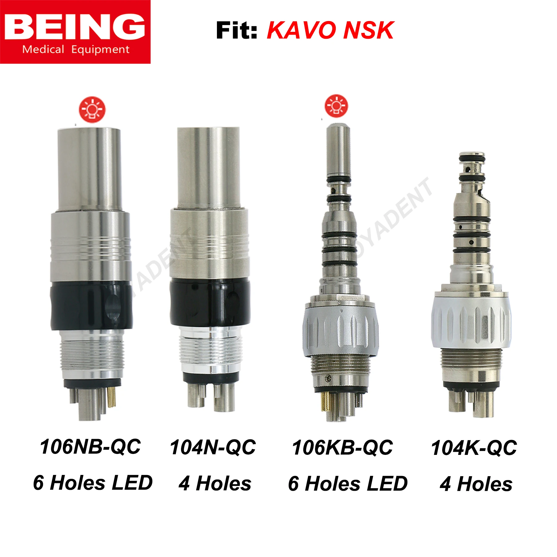 Being Dental High Speed Handpiece LED Coupling 4/6 Holes Adapter For KAVO NSK Dentist Tools