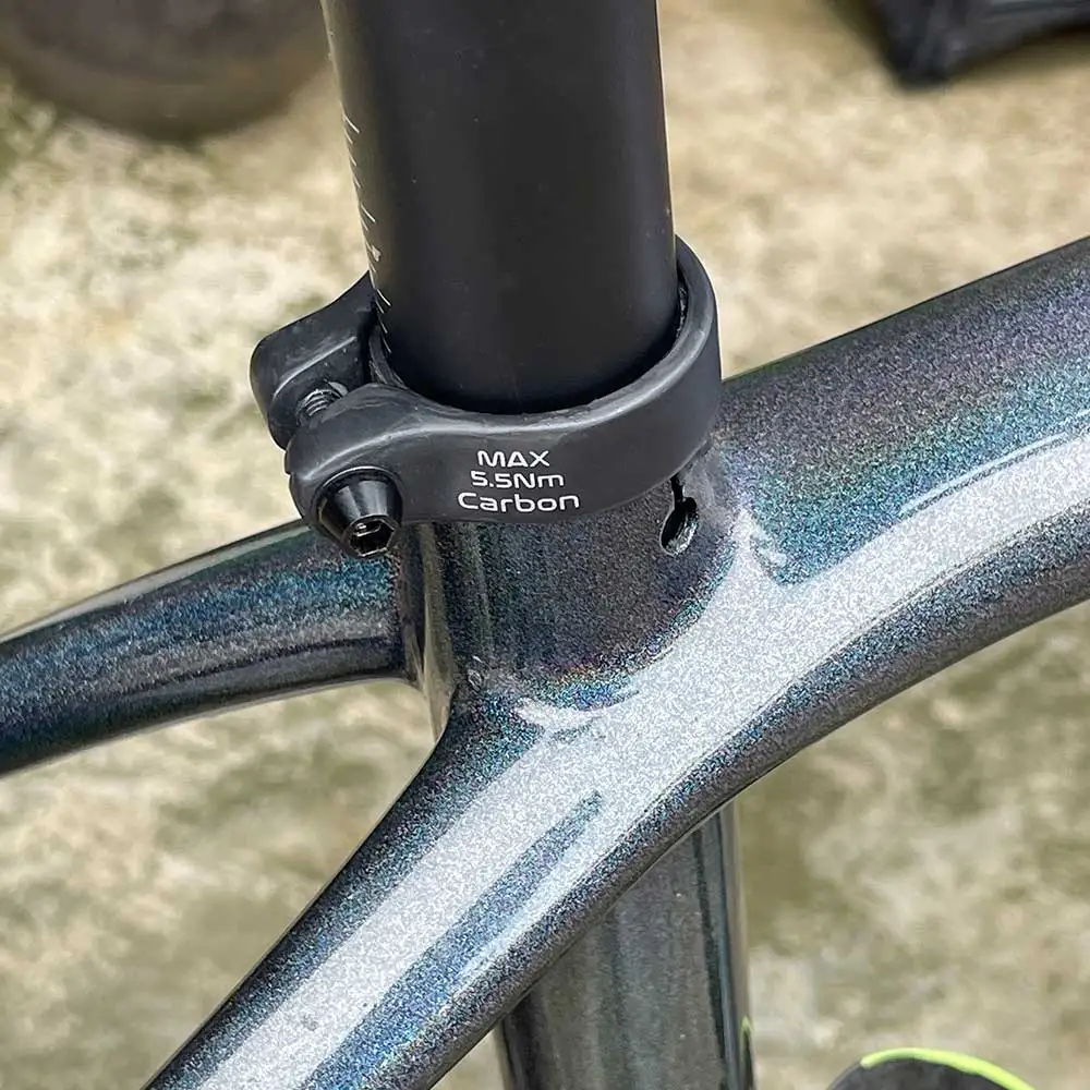 Bicycle Carbon Fiber Seat Tube Clamp 31.8/34.9mm MTB/Road Bike Carbon Clamps Applicable to 27.2/30.9/31.6 Seat post