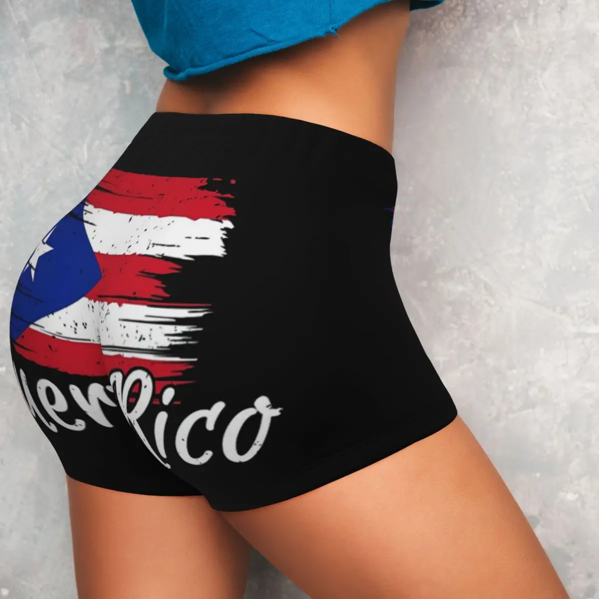 Shorts de ioga com bandeira para as mulheres, secagem rápida, fitness, ginásio, corrida, sportswear, para as mulheres