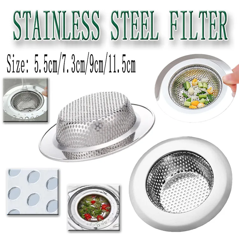 1-5個のステンレス製シンクストレーナー、キッチン/バスルーム排水フィルターメッシュ下水道スクリーン、細かいメッシュ排水カバーストレーナーバスケット