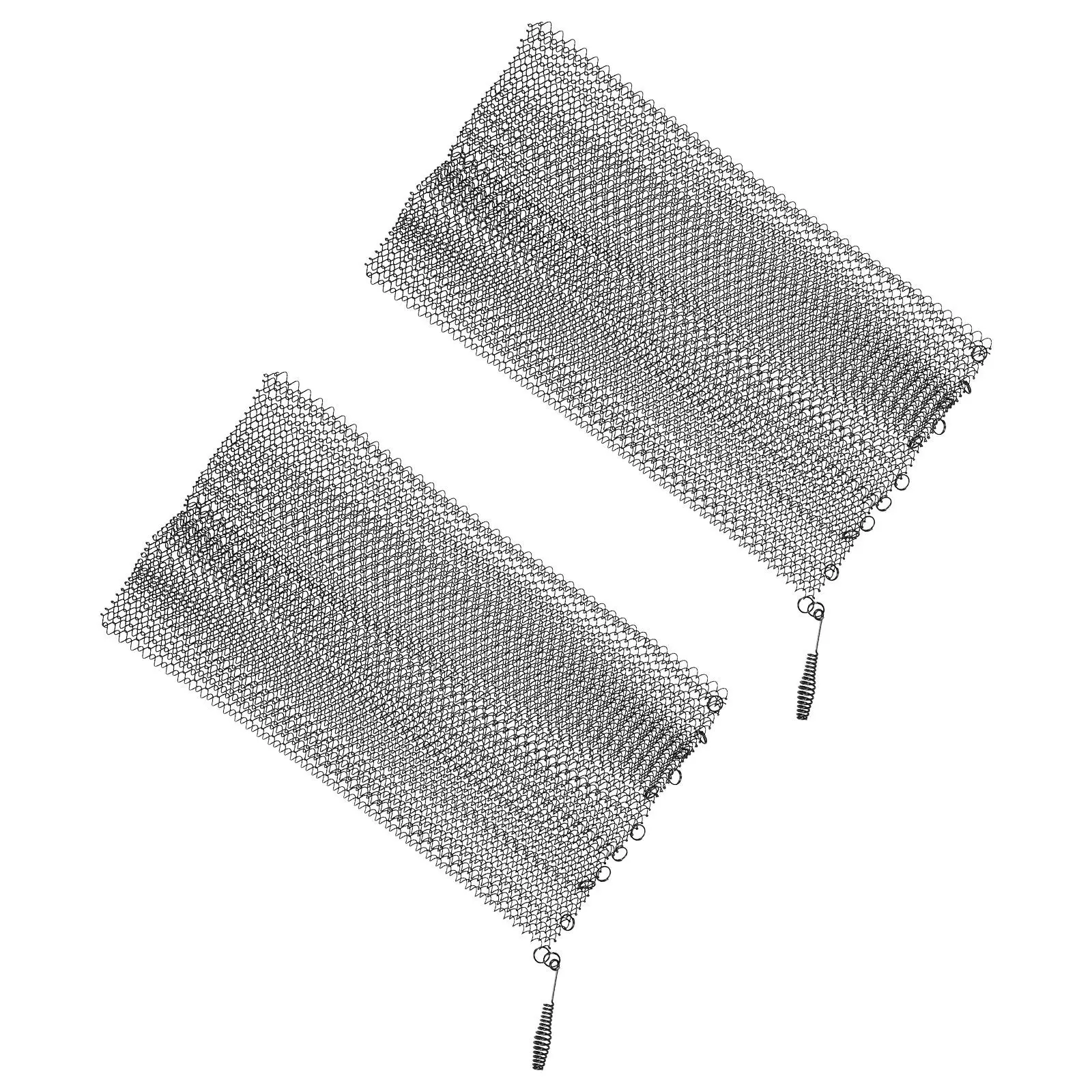 2Pcs Fireplace Mesh Screen Curtain Heavy Duty Metal Mesh Panels Decorative Fireplace Protector Indoor Hearth Screen Replacement