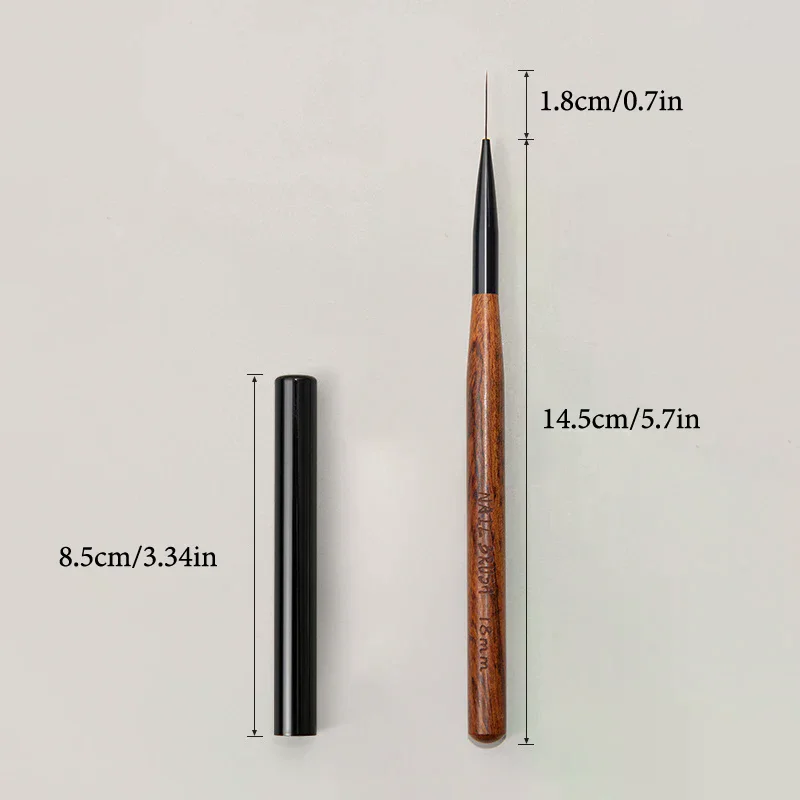 Nail Art Brush Checker Sandalwood Nail Drawing Painting Long Line Brush Nail Art Tool Painting Brushes DIY Design Manicure Tools
