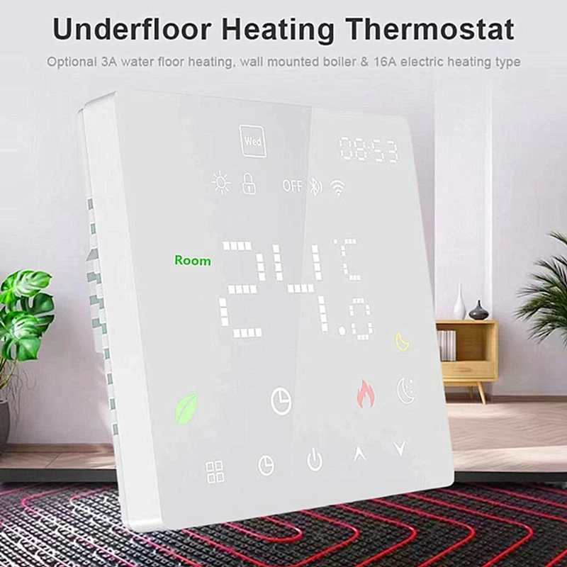 A16R-Tuya Wifi Smart Thermostat Electric Floor Heating TRV Water Gas Boiler Temperature Voice Remote Controller