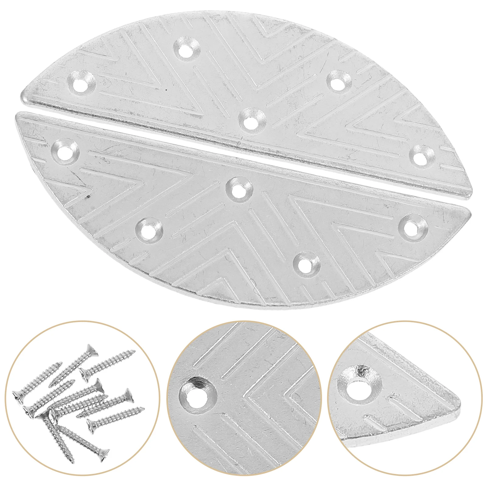 1 Paar verschleißfeste Fersenplatten aus Metall, Sohlenreparaturset und Schrauben, Schuhabsatzschutzpolster für Herren, Stiefel, Halbmond-Fersenreparaturplatten