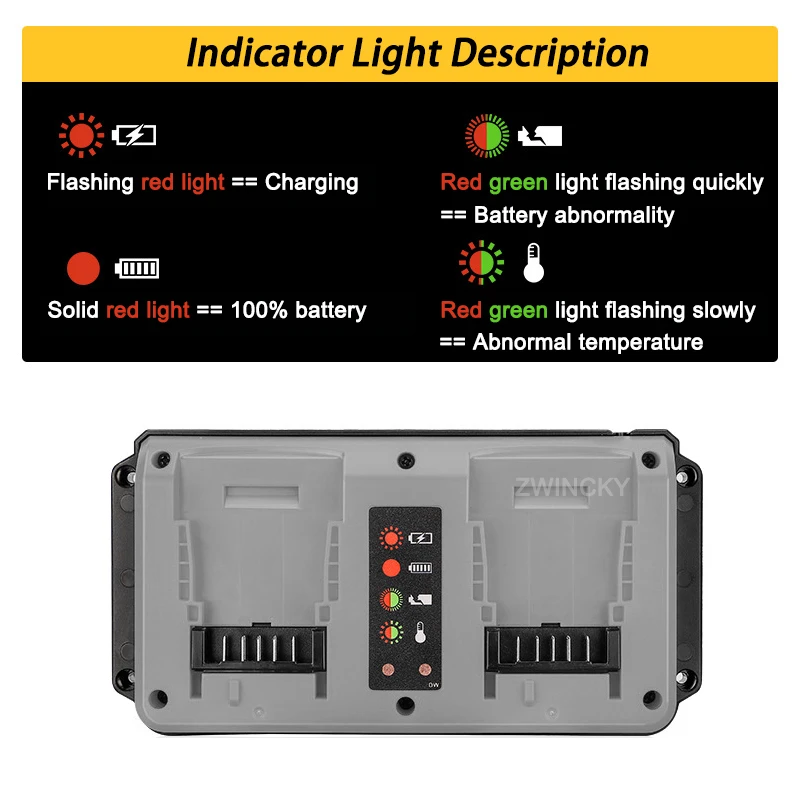 

For Dewal 18V 20V Li-ion Battery Replacement DCB102 Double Charger EU/US/UK/AU Plug Dual Ports Charger For Dewal DCB203 DCB204