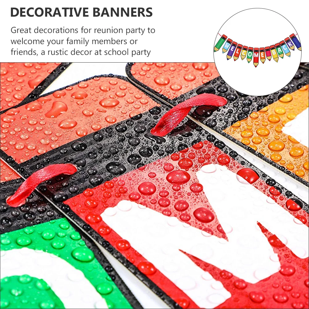 Back-to-School Season Hanging Flag Welcome Sign Flags Decoration Photography Prop Banners Decorative Supplies Bunting