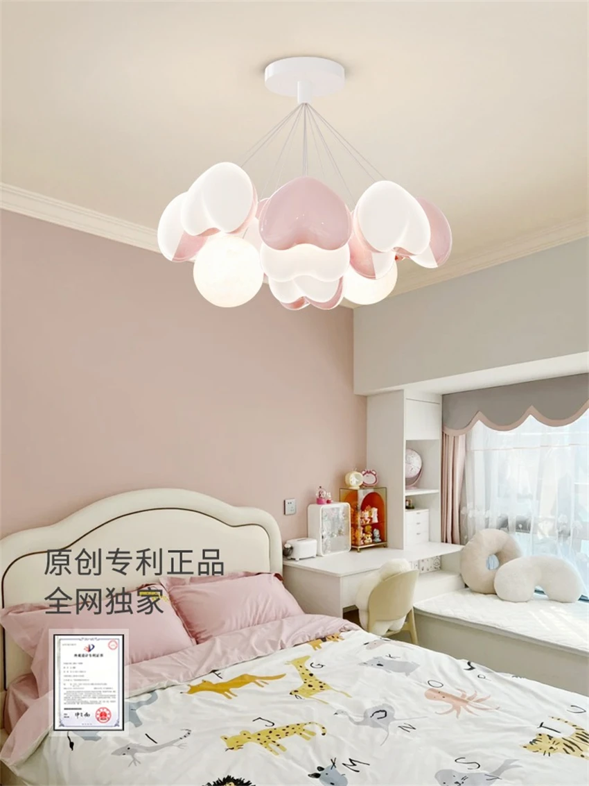 Pink love bedroom dimming led pendant lights modern romantic girl princess kids living room decorative pendant lamps lighting