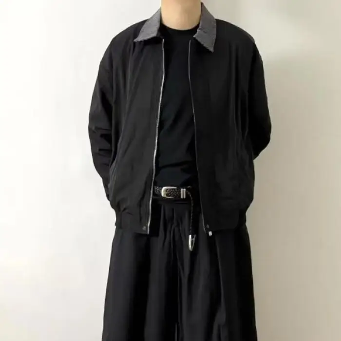 Męska kurtka na wiosnę i jesień, luźny krój, styl streetwear, modny styl high street, Harajuku, koreański styl, casualowa kurtka dla nastolatków.