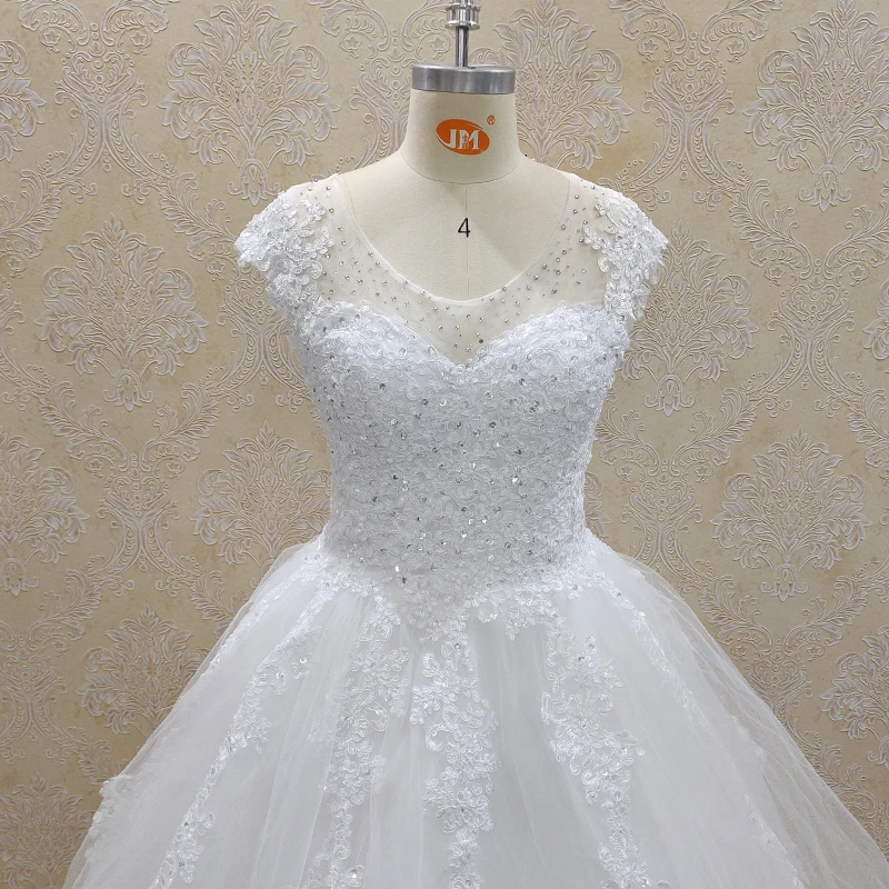 ZJ9099 2023 New Gorgesous Ball Gown Lace Wedding Dresses Summer Women Dress For Bridal Gown Customer Made Plus Size