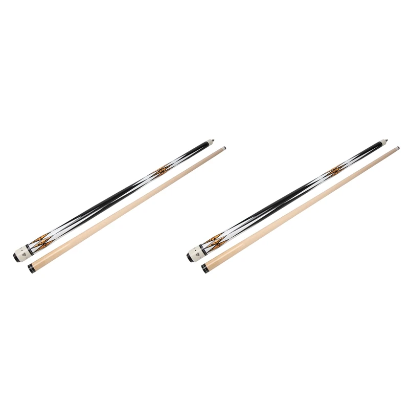 

2Pcs Pool Cues,57Inch Cue Sticks Maple Wood Billiard Cue Sticks Cue Stick For Professional Billiard Players,Orange