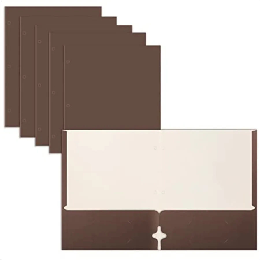 

Two Pocket Portfolio Folders 50Pack Brown Letter Size Paper Folders 50 Pieces Brown