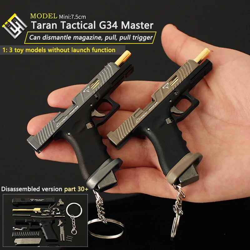 

1: 3 Detachable Semi Alloy Nylon TTI G34 Battle Master Glock Metal Model Keychain for Adult Kids Festival Christmas Gift