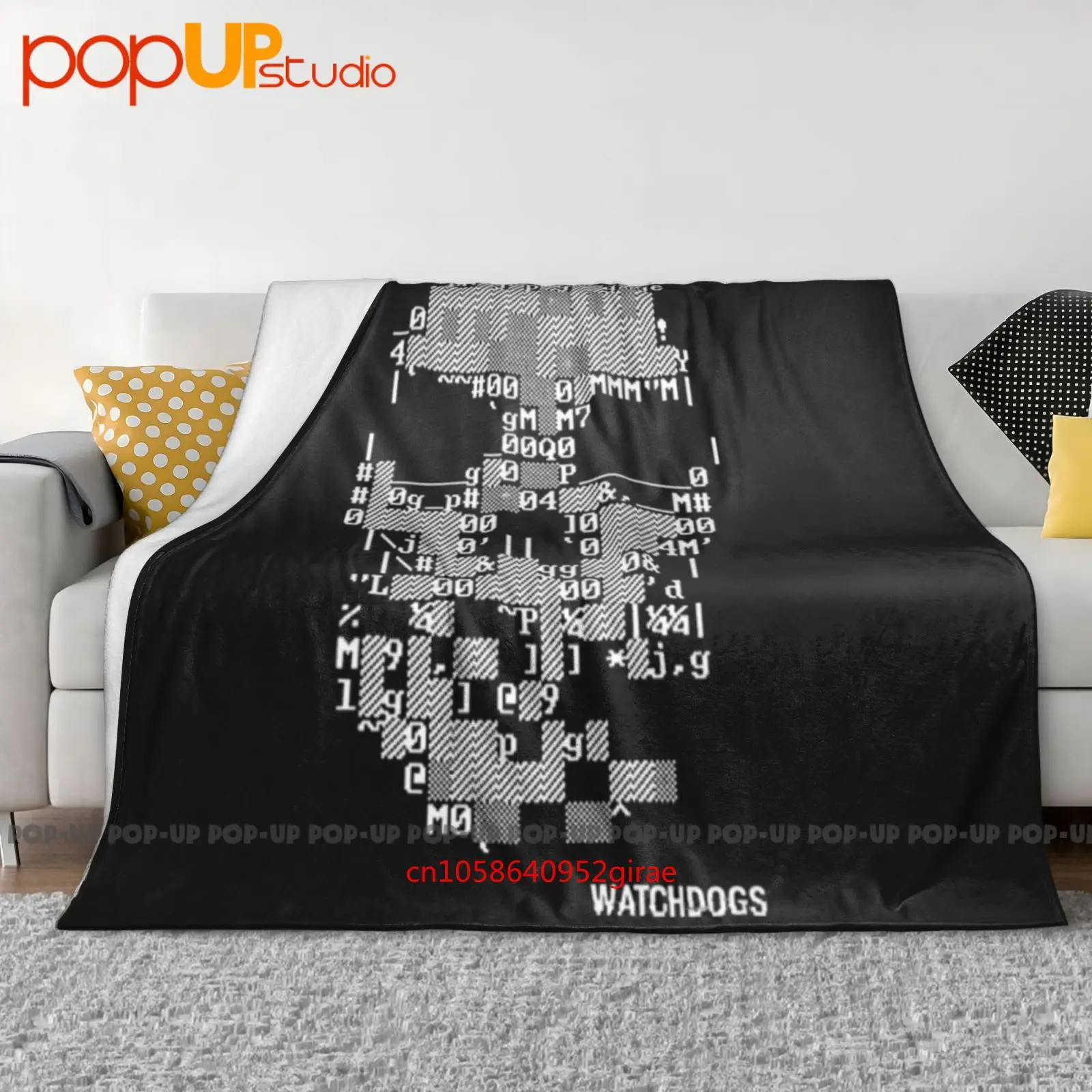Watch Dogs Ascii Skull Ubisoft Hacker Action Gamer Ultra-Soft Blanket Quilt Winter Sofa Cover Bed Covers