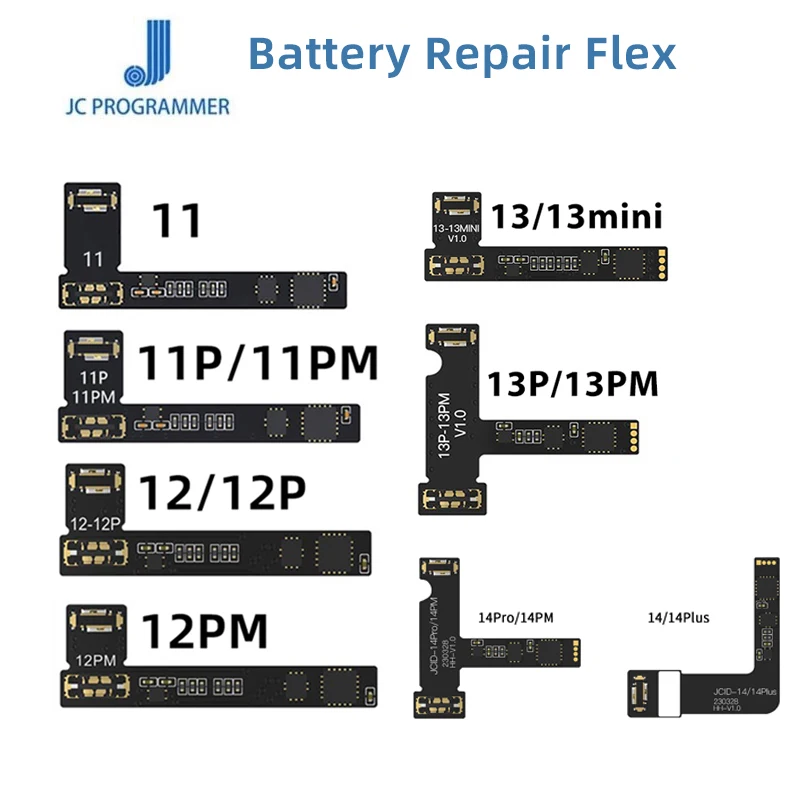 JC JCID FPC Flex Cable Battery External For iPhone 11-14 15 Pro Max Mini V1S V1SE Battery Tag Flex Repair Replacement Cable