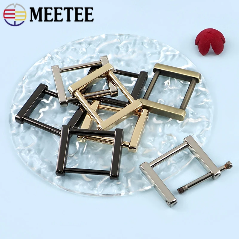 

20Pcs 13-20mm Metal Detachable Buckles Bag Strap Screw Square Buckle Pet Collar Belt Removable Clasp Hardware Bags Accessories