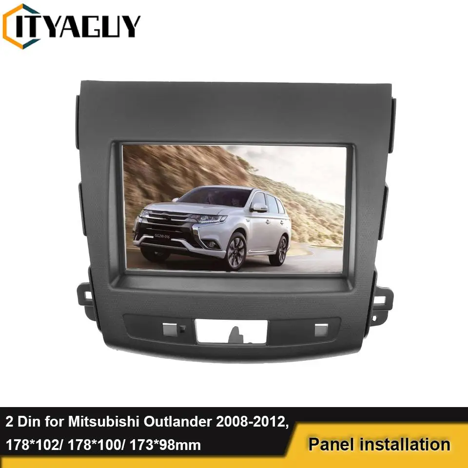 

2 Din Car DVD Radio Frame Mounted Fascia For Mitsubishi Outlander 2008-2012 Adaptor Facia Panel Dash Installation Bezel Trim Kit