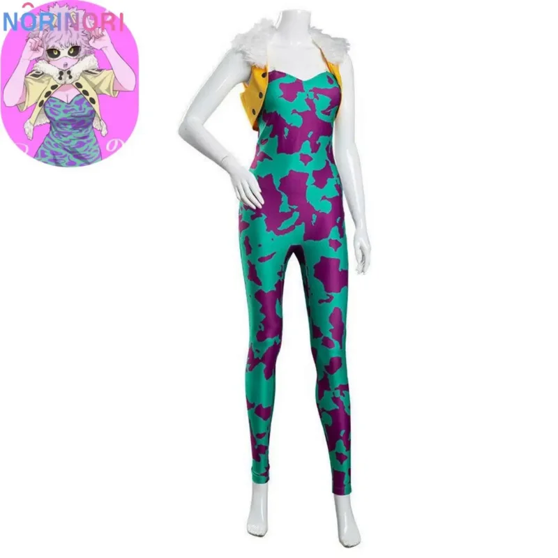 زي تنكري أنمي مينا من أكاديمية البطل للنساء ، حللا ضيقة ، شعر مستعار مثير ، طباعة ، كاواي ، مجموعة كرنفال هالوين