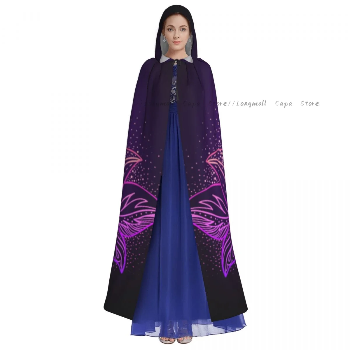 Witch Cloak Buddha Silhouette Halloween Cosplay Costume Unisex Adult Cloak Retro Ages Cape