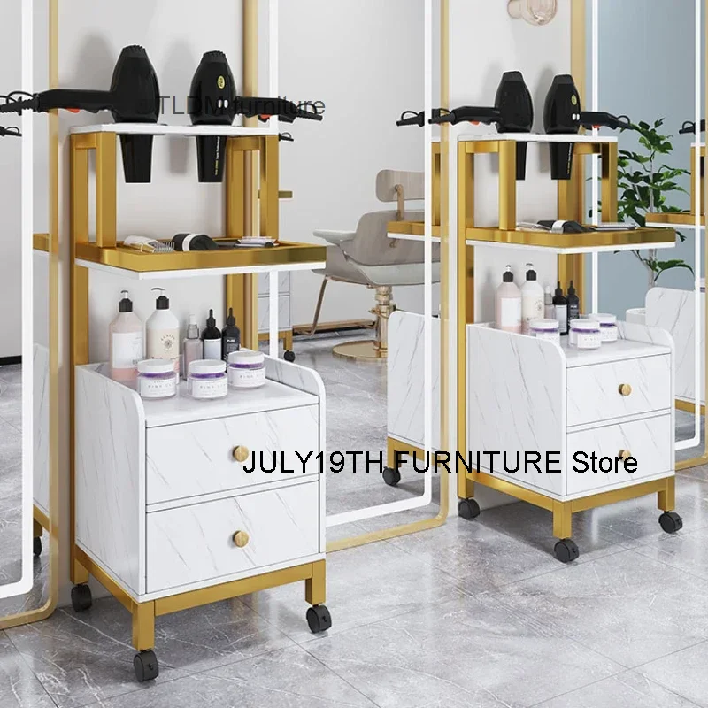 Utility Cart Salon Trolly Wheels Commercial Hair Stylist Salon Trolly Metal Cabinet Wagen Mit Rollen Beauty Furniture YN50ST