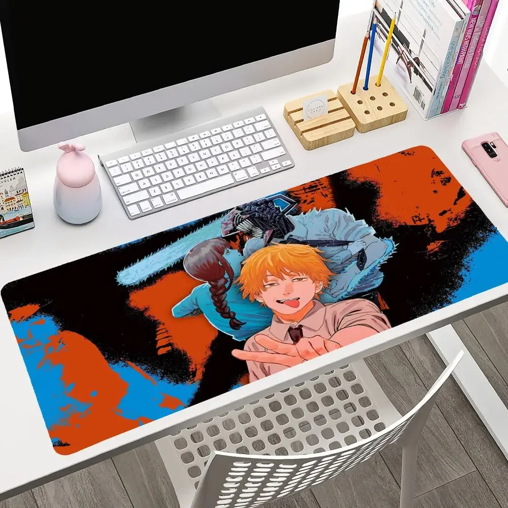 Anime Chainsaw Man Mousepad Large Gaming Mouse Pad LockEdge Thickened Computer Keyboard Table Desk Mat