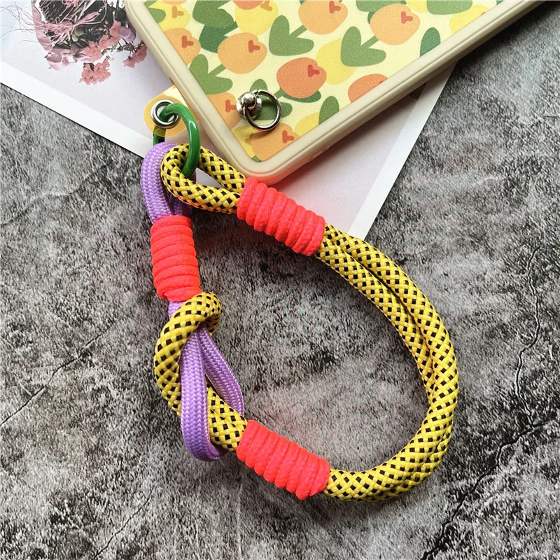 Phone Lanyard Strap Colorful Key Chain Card Decorations Cell Phone Pendant Premium Wrist Strap Keychain Metal Keyring Bracelet