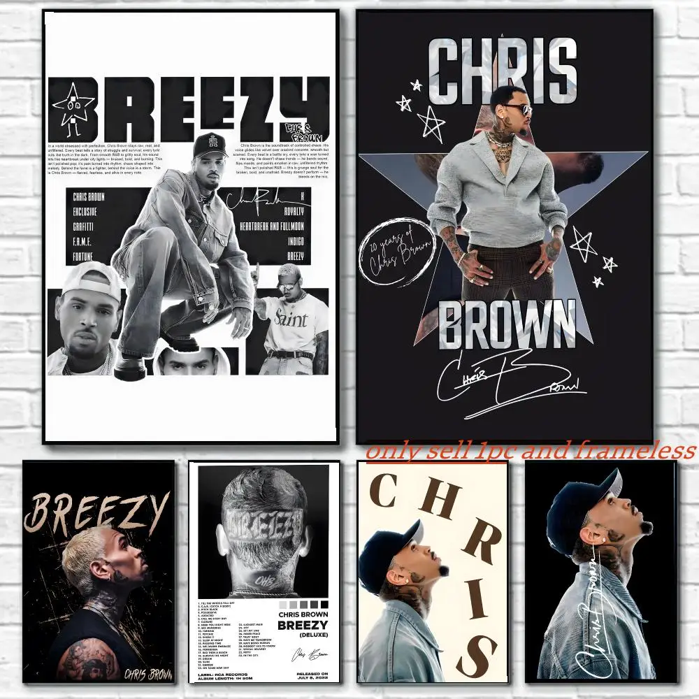 Contemporary R&B Singer Music C-Chris Brown Poster HD Poster Wall Art interior Hallway Home Decoration Holiday Gifts