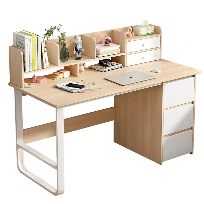 

Desk Bookshelf All-in-one Computer Desk Simple Student Home Study Bedroom Office Desk with Bookshelf