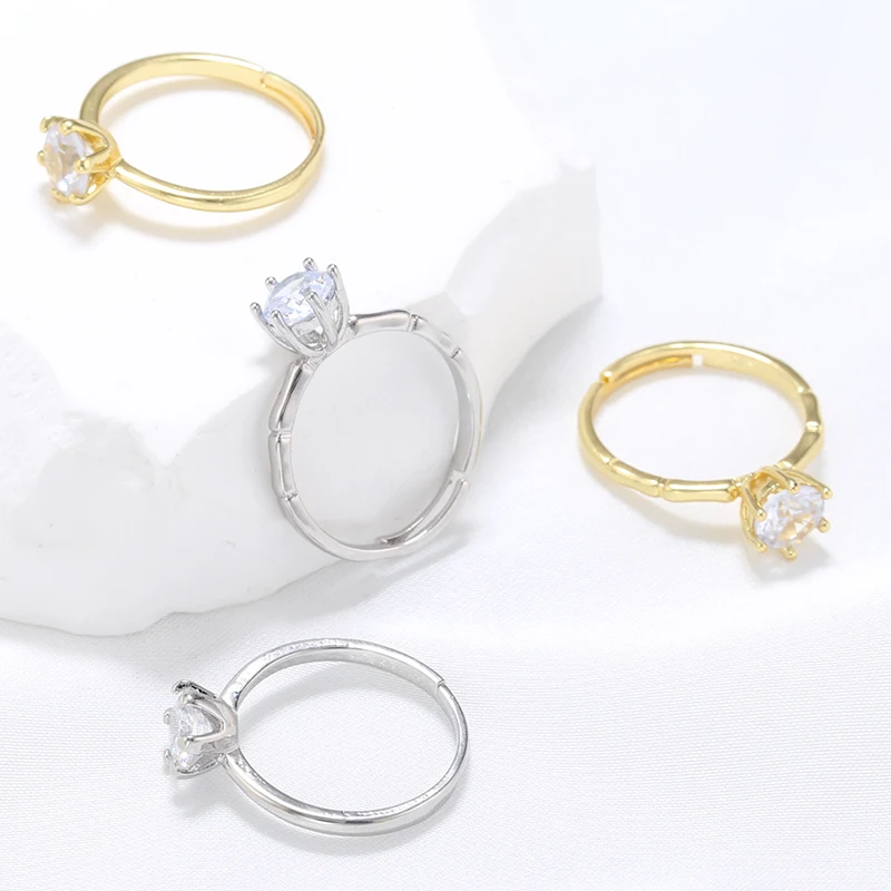 ZHUKOU Fashion Luxury Engagement Rings for Women Cubic Zirconia Wedding women's Ring dinner Party Jewelry wholesale VJ445