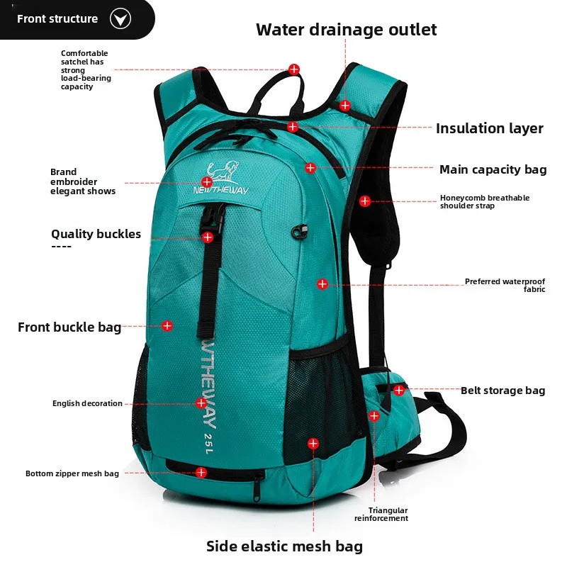 Sports outdoor riding backpack lightweight waterproof load reduction hiking backpack bicycle kettle water bag cross-country