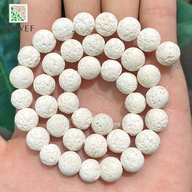 Natural Volcanic Rock Stone Beads Lava Hematite Round Loose Beads DIY Bracelet Necklace For Jewelry Making 15\'\' Inch 4/6/8/10mm