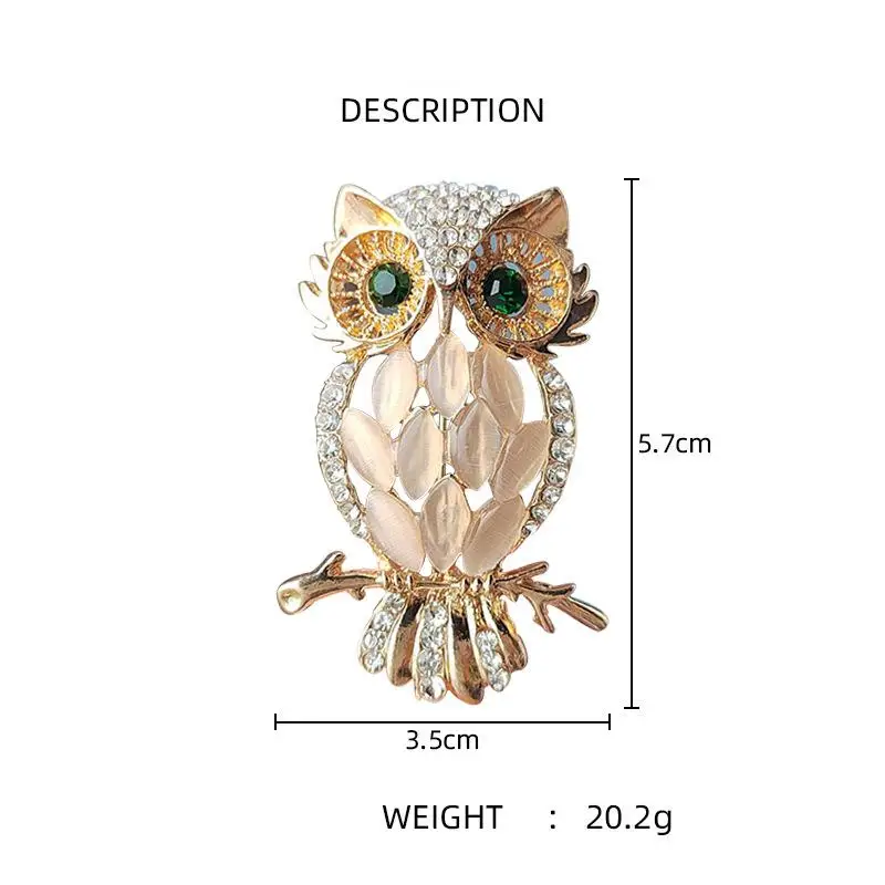 Trendy Sparkling Rhinestone Owl Brooches For Women Exquisite Crystal Animal Bird Brooch Pin Fashion Party Office Jewelry Gifts