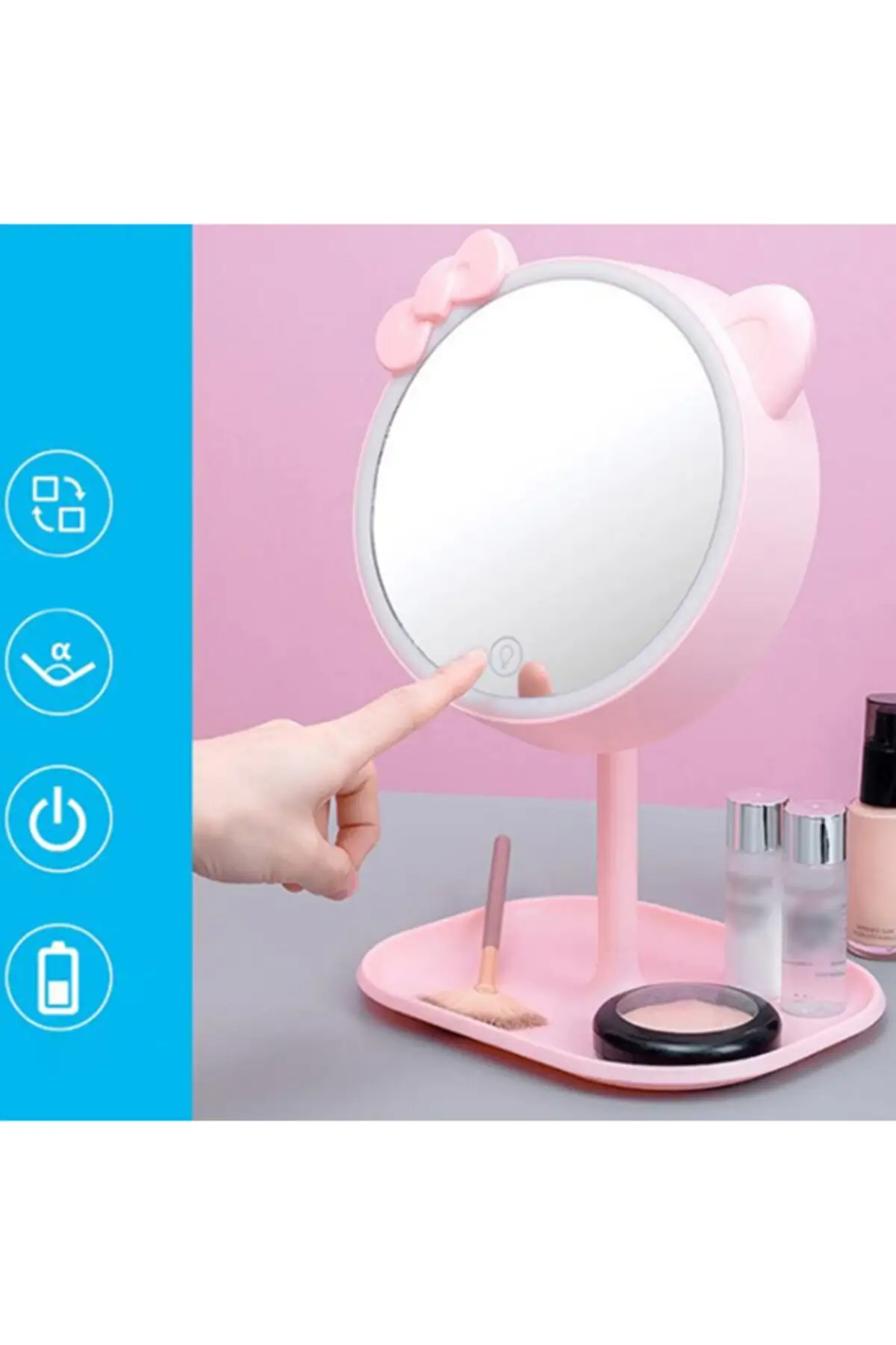 Ezere Makeup Mirror Led Illuminated Vanity Lamp Touch 90 Degree Rotation