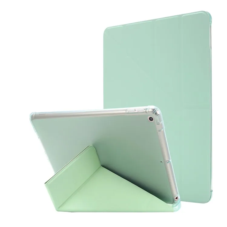 

Deformable Stand Leather Smart Tablet Shell for iPad 10.2 (2021)/(2020)/(2019) - Light Green
