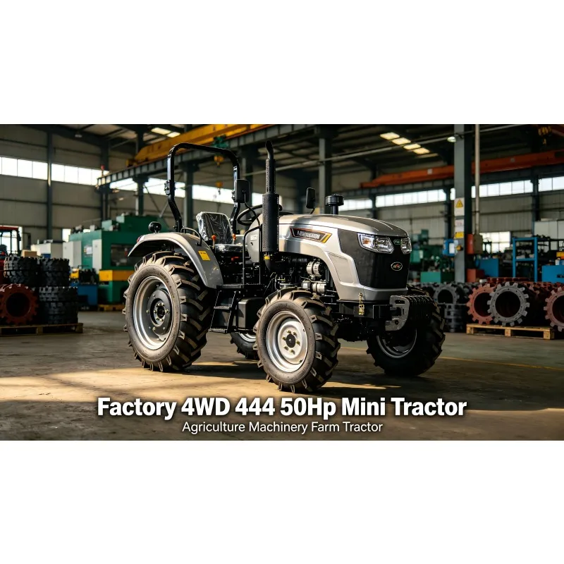 Multifunctional 4×4 Mini Farm Machinery 50HP Diesel Tractor Equipped with Shovel & Excavator, Euro 5 Emission
