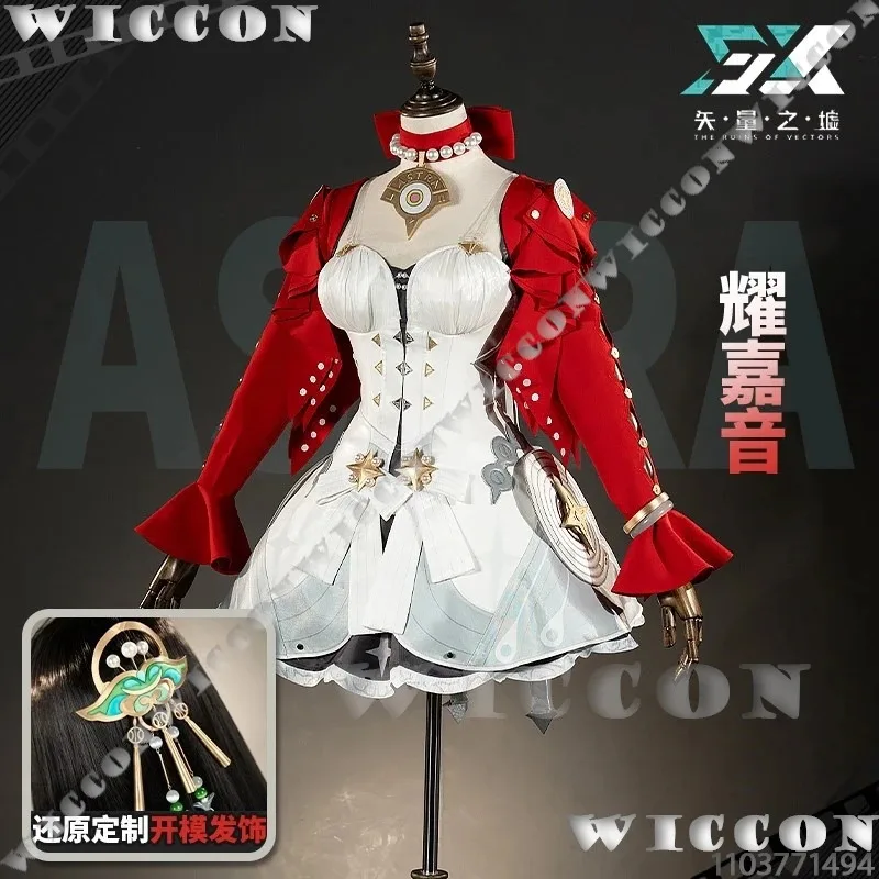 

Astra Yao Game Zenless Zone Zero Косплей Костюм Длинный Черный Парик Белое Платье Красное Пальто Туфли Уши Сексуальная Горячая Девушка Женщины Customizeda;