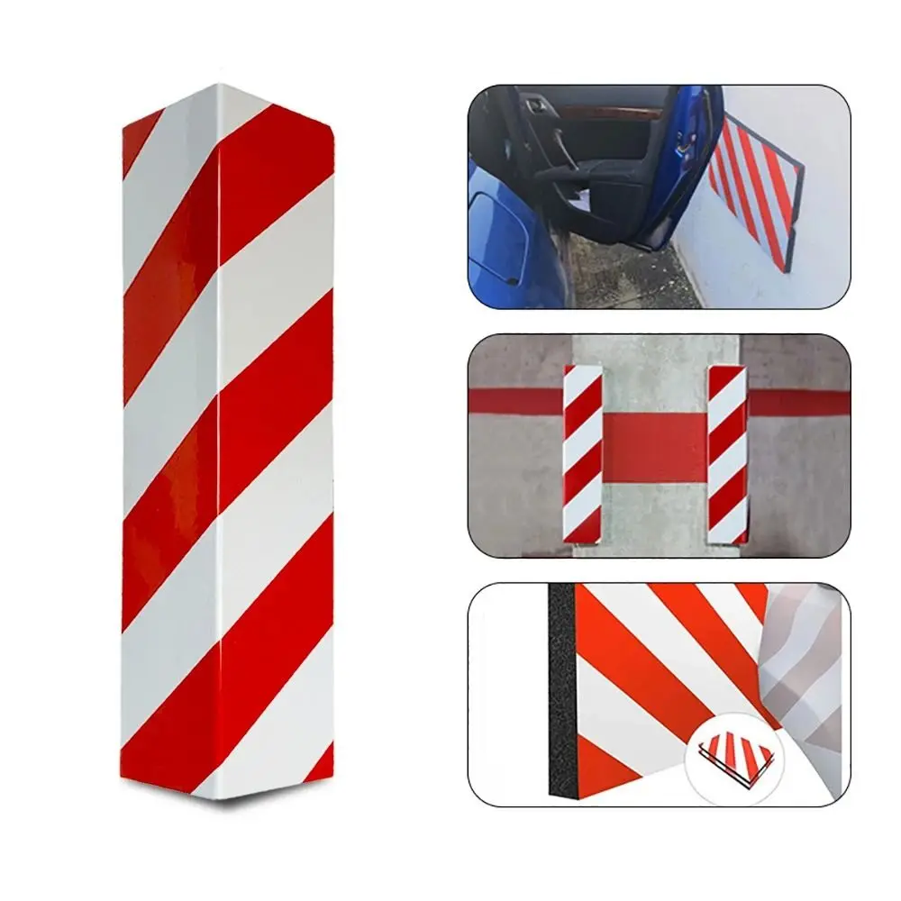 EVA Car Foam Sticker Red White Edge Corner Warning Signs Bumper Parking Garage Accessories Anti-collision