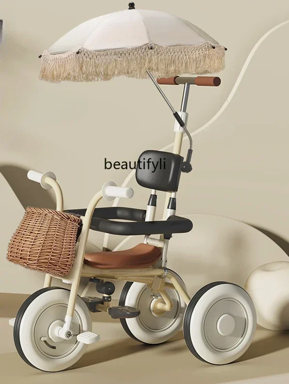 Triciclo bicicleta multi-função pedal carro de brinquedo 1-3-5 anos de idade 2 carrinho de bebê leve