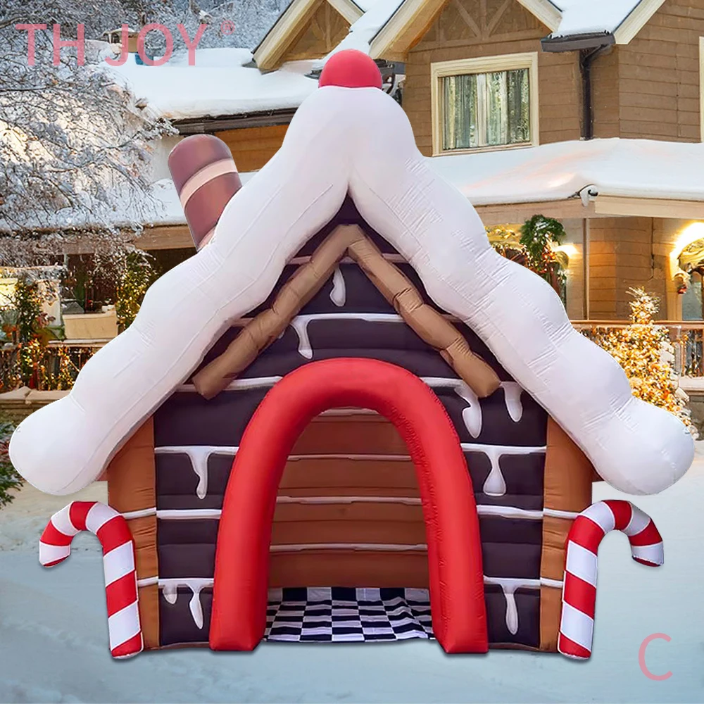 Schnelles Luftschiff zur Tür, 2025 aufblasbares Weihnachtsmann-Grotto, 3 x 3 m, maßgeschneidertes aufblasbares Weihnachtsmann-Zelt, Weihnachtshaus zur Dekoration