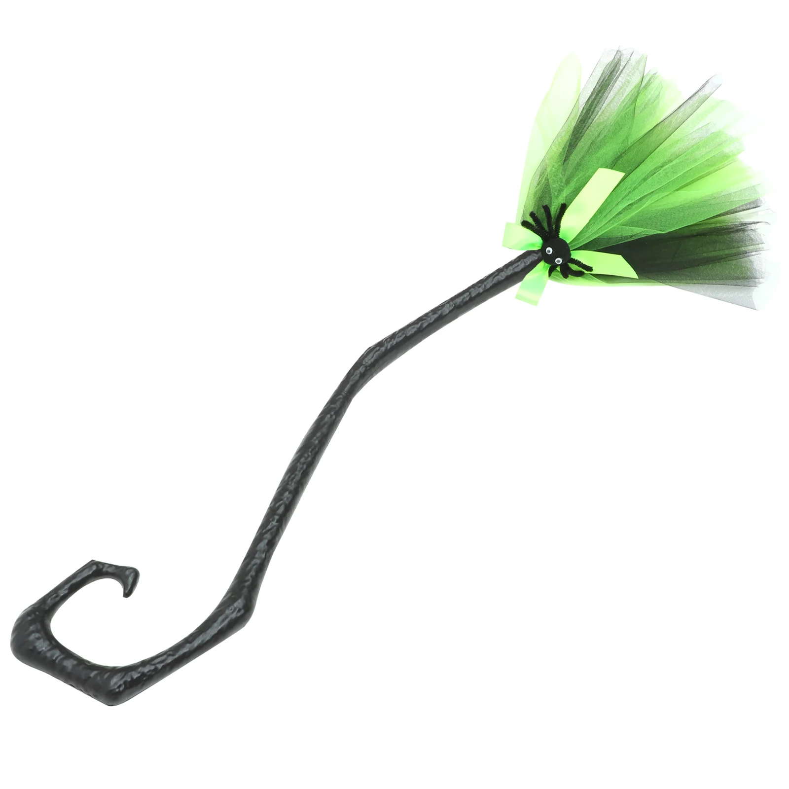 

Halloween Witch Broom Prop Green 2 Plastic Lightweight Portable Detachable Design Reusable Party Cosplay Decoration
