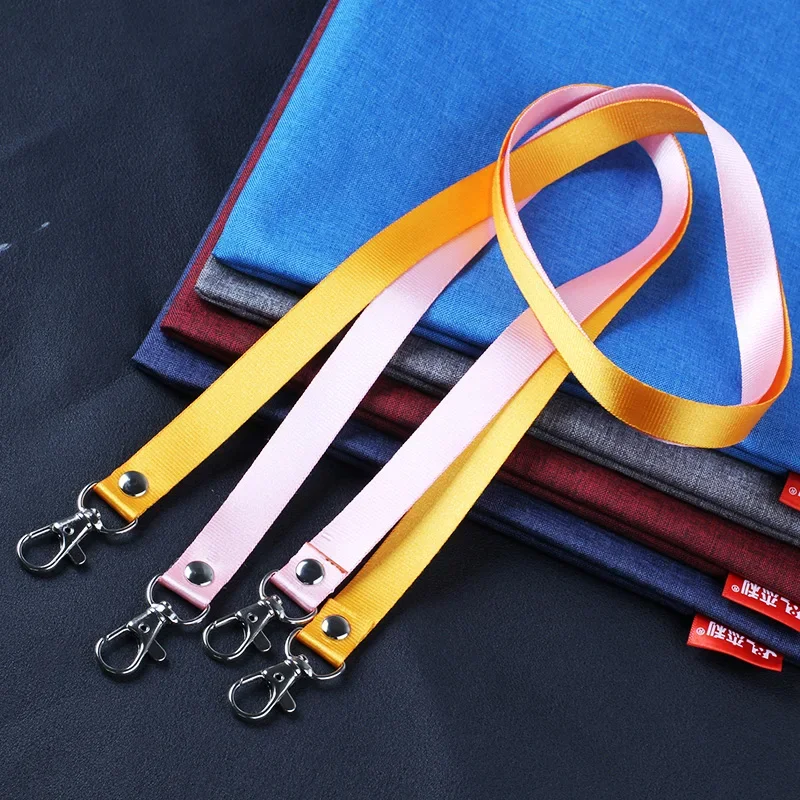 1Pcs Thicken Pure Color Lanyards Safety Hanging Neck Strap Lanyard For Mobile Phone ID Name Badge Holder Keys Metal Ring