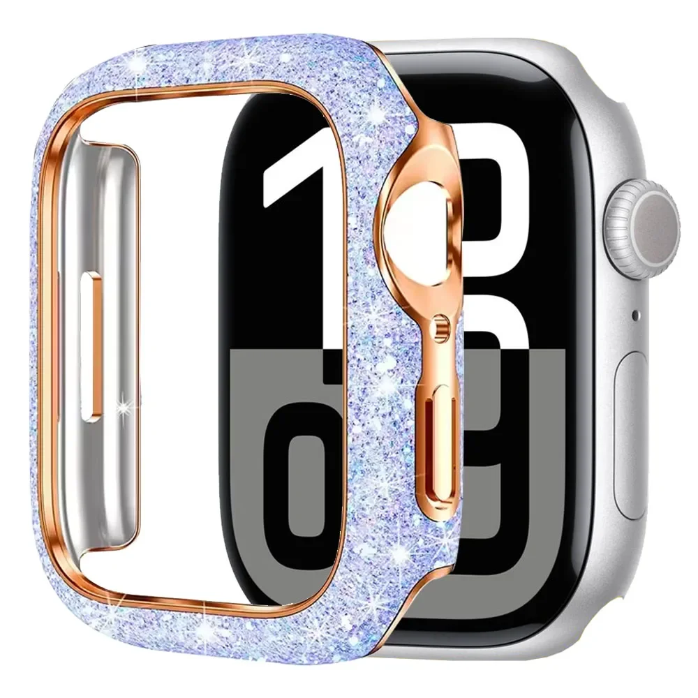 حافظة ماسية لساعة أبل 11 10 46 مللي متر 42 مللي متر 9 8 7 45 مللي متر 41 مللي متر قذيفة لامعة مقاومة للخدش لملحقات 6 5 4 SE 44 مللي متر 40 مللي متر