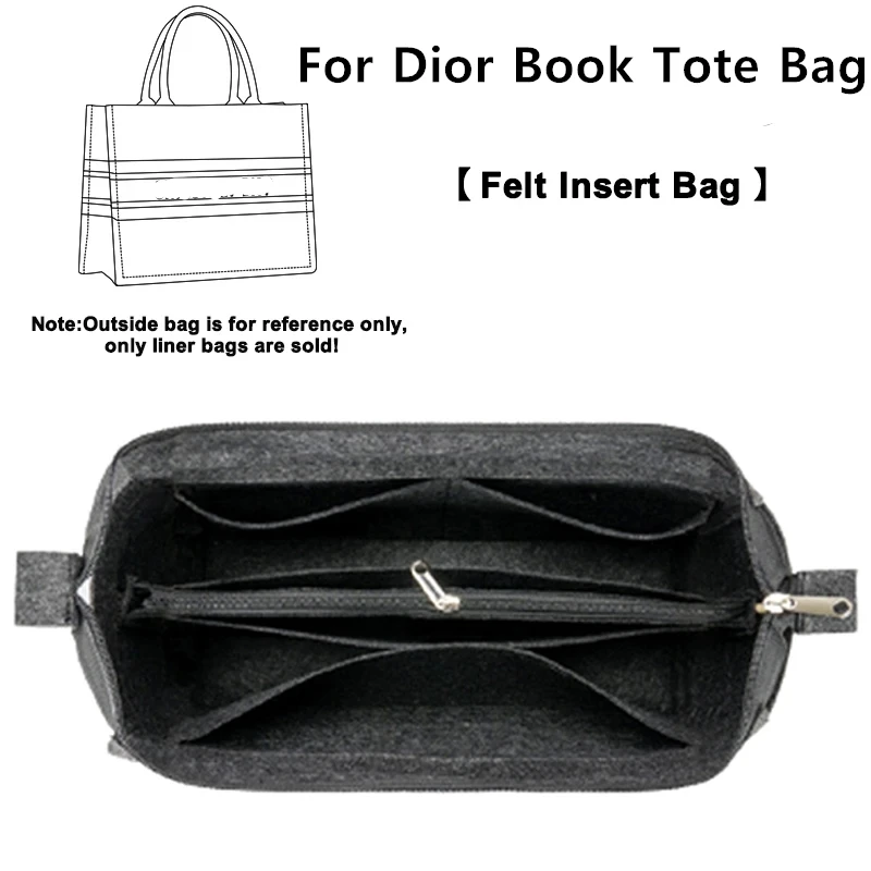 Grande capacidade forro de feltro organizador armazenamento atualização acessórios para dior livro tote bolsa expandir espaço bolso interno saco suporte