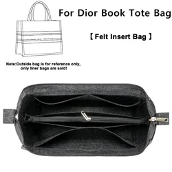 Organizador de forro de fieltro de gran capacidad, accesorios de actualización de almacenamiento para bolso de mano Dior Book, soporte para bolsa de bolsillo interior espande el espacio