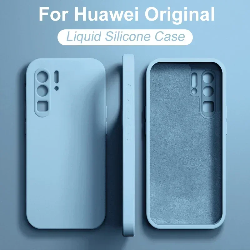 

Оригинальный чехол из жидкого силикона для Huawei P50 P40 P30 P20 Pro Lite, противоударный чехол для Mate 30 20 Pro Lite, чехлы для телефонов, аксессуары