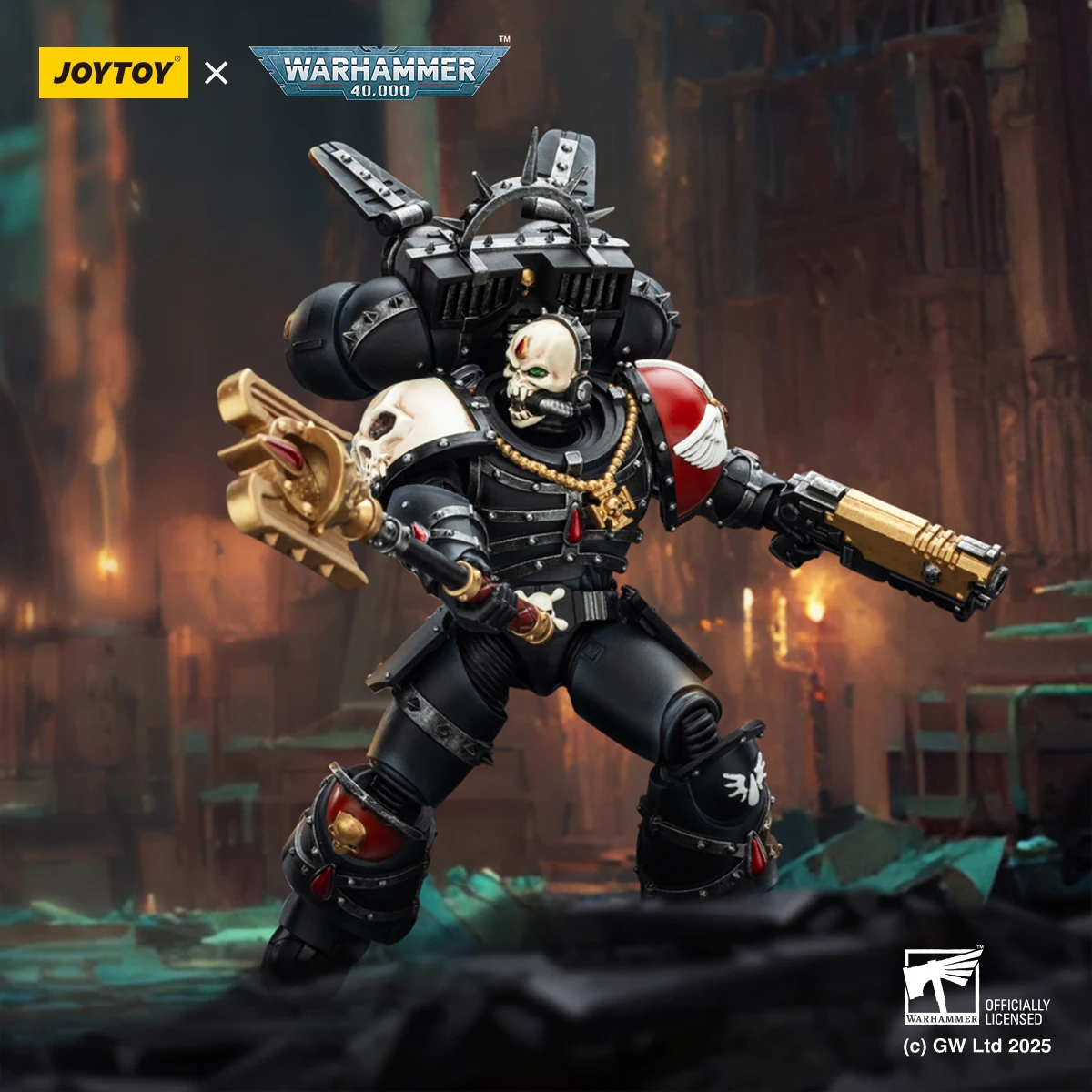 

【Pre-sale】H12.4cm JOYTOY 40K Blood Angels Action Figure 1/18 Lemartes with Jump Pack Blood Crozius and Absolver Bolt Pistol
